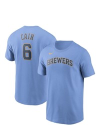 Nike Lorenzo Cain Light Blue Milwaukee Brewers Name Number T Shirt At Nordstrom