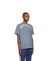 Palm Angels Navy And Yellow Vintage T Shirt