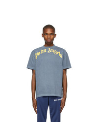 Palm Angels Navy And Yellow Vintage T Shirt