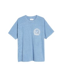 Topman Oversize Graphic Tee In Mid Blue At Nordstrom
