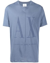 Armani Exchange Oversized Flocked Logo Print T Shirt
