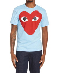 Comme des Garcons Play Big Red Heart Neon Graphic Tee