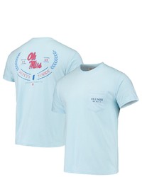 SOUTHERN COLLEGIATE Powder Blue Ole Miss Rebels Logo Arch Comfort Colors T Shirt In Light Blue At Nordstrom