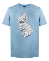 PS Paul Smith Rabbit Print Organic Cotton T Shirt