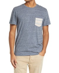 Marine Layer Signature Pocket T Shirt In Heather Blue Neps At Nordstrom