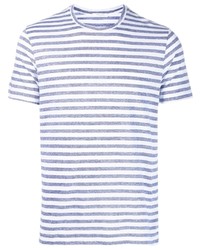 Boglioli Stripe Pattern Linen T Shirt