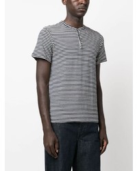 Barena Stripe Print Band Collar T Shirt