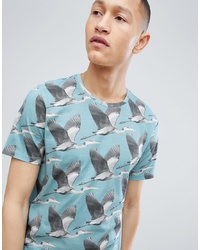 Ted Baker T Shirt In Blue With Bird Print