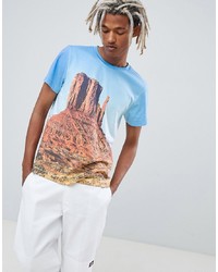 Weekday T Shirt In Blue With Nevada Print