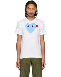 Comme Des Garcons Play White Double Heart T Shirt