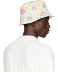Casablanca Blue Printed Denim Bucket Hat