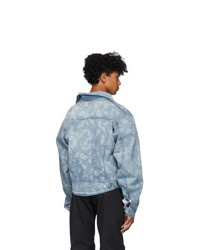 Gmbh Blue Denim Lazered Nettle Jacket