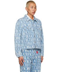 Fiorucci Blue Laser Monogram Denim Jacket
