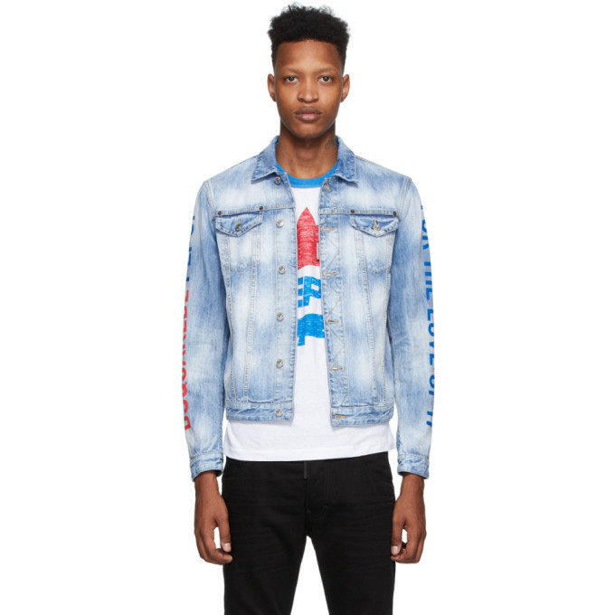 DSQUARED2 Blue Pepsi Edition Denim Jacket, $270 | SSENSE | Lookastic