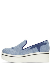 Stella McCartney Blue Denim Platform Binx Sneakers
