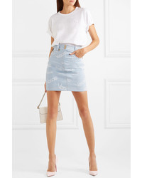 Versace Printed Denim Mini Skirt