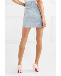 Versace Printed Denim Mini Skirt
