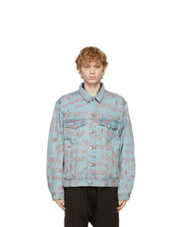 Light Blue Print Denim Shirt Jacket