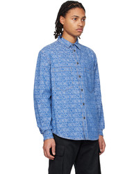 Moschino Blue Jacquard Denim Shirt