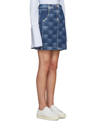 Kenzo Blue Printed Denim Skirt