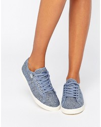 Light Blue Print Denim Sneakers