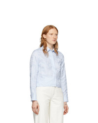 Off-White Blue Waves Cropped Shirt