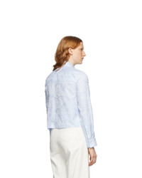Off-White Blue Waves Cropped Shirt