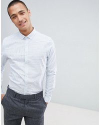 ASOS DESIGN Smart Stretch Slim Stripe Shirt With Contrast Detail