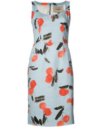 Carolina Herrera Cherry Print Sleeveless Dress