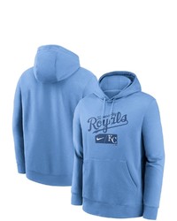 Nike Light Blue Kansas City Royals Team Lettering Club Pullover Hoodie