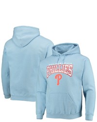 STITCHES Light Blue Philadelphia Phillies Team Logo Pullover Hoodie