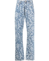 Versace Barocco Silhouette Patterned Jeans
