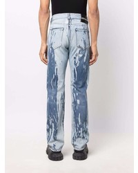 Just Cavalli Bleached Effect Straight Leg Jeans