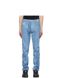 Marine Serre Blue Allover Moon Jeans