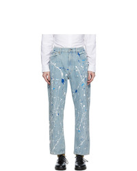 Junya Watanabe Blue Paint Splatter Jeans