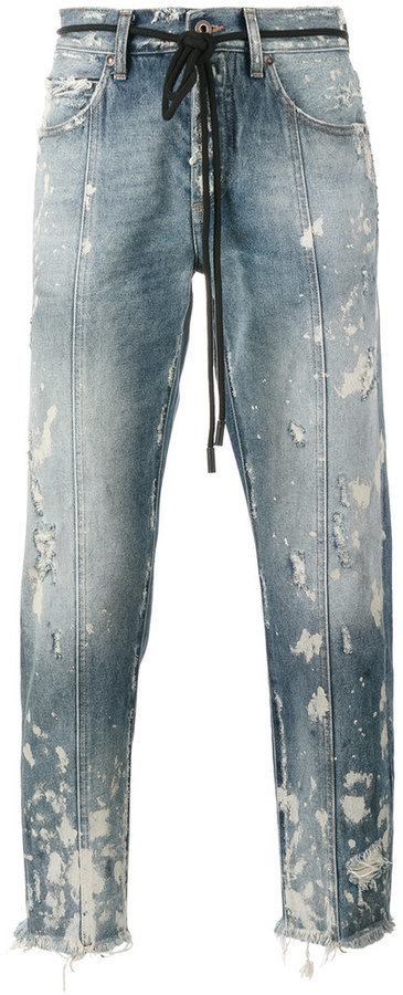 off white cropped jeans