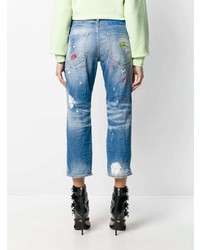 Dsquared2 Distressed Printed Tomboy Jeans