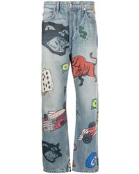 Rhude Doodle Print Straight Leg Jeans