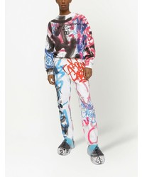 Dolce & Gabbana Graffiti Print Straight Leg Jeans