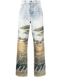 Amiri Graphic Print Cotton Jeans