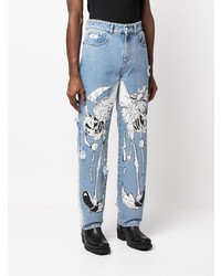 Gcds Heaven Hell Skeleton Print Jeans