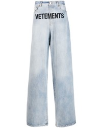 Vetements Logo Print Baggy Jeans