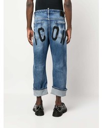 DSQUARED2 Logo Print Cropped Jeans