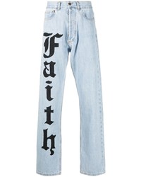 Faith Connexion Logo Print Loose Straight Leg Jeans
