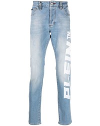 Philipp Plein Logo Print Straight Leg Jeans