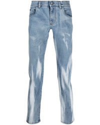 Dolce & Gabbana Marbed Effect Slim Fit Jeans