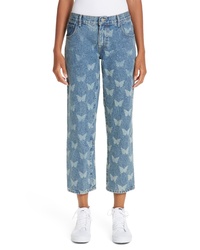 Sandy Liang Mariah Butterfly Crop Jeans