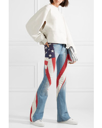 TRE by Natalie Ratabesi Marianne Embroidered Cotton Ed High Rise Flared Jeans