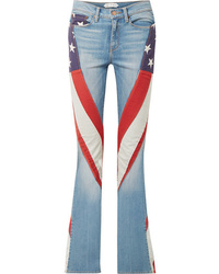 TRE by Natalie Ratabesi Marianne Embroidered Cotton Ed High Rise Flared Jeans