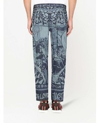 Dolce & Gabbana Medieval Print Straight Jeans